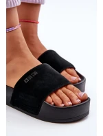 Dámské sandály na platformě z semiše Big Star NN274A670 černé