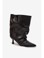 Dámské kotníkové boty na jehlovém podpatku Inarisse – černé