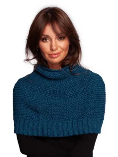 BK099 Pletená komínová šála petrolejově modrá -Moe