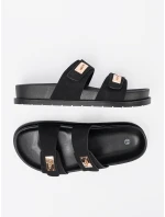 Designové  nazouváky černé dámské platforma