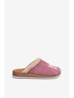 Dámské Pantofle S Jelenem A Kožíškem Inblu CT000034 Růžové
