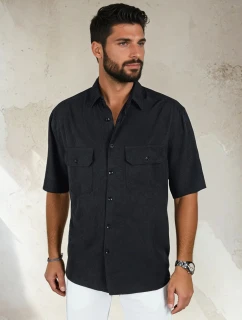 Pánské tričko s krátkým rukávem černé FashionStreet KX1080