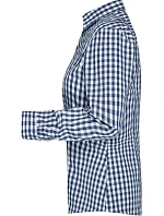 Daiber JN 616 Popelínová kostkovaná halenka s dl. rukávem 02.0616 navy/white
