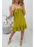 Šaty s tenkými pásky z kiwi