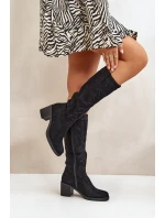 Dámské Kozačky Na Podpatku Před Koleno Černé Erisorae Dámské Kozačky Na Podpatku Před Koleno Černé Erisorae