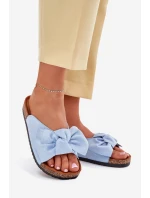 Dámské Pantofle Na Korek S Mašlí Modré Seressa