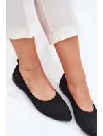 Síťované Textilní Baleríny Dámské Černé Sarina