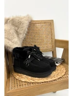 Dámské sněhule z přírodní semiš D.Franklin DFSH375006 Černé