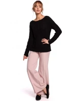 Svetr s výstřihem Bateau M511 šedý - Moe Svetr s výstřihem Bateau M511 šedý - Moe