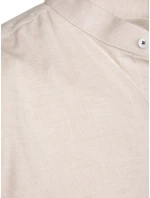 Pánská neformální košile se stojáčkem béžová FashionStreet DX2651