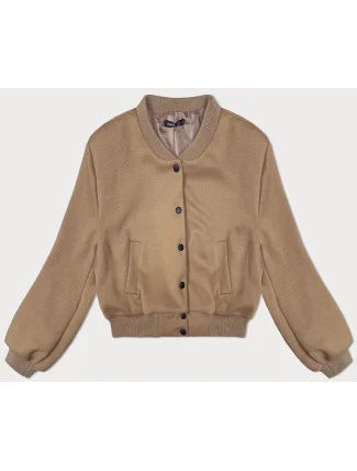 Tmavě béžová krátká dámská bunda typu "bomber" (234003) Tmavě béžová krátká dámská bunda typu "bomber" (234003)
