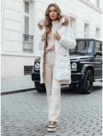 Dámská zimní bunda VIRELIA prošívaná s kapucí bílá FashionStreet TY4938