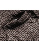 Tmavě modro-hnědá oboustranná dámská bunda parka (XW581BIGX)