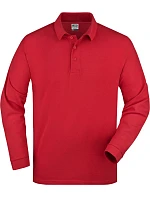 Daiber JN 22 Piqué polo s dlouhým rukávem z těžké bavlny 02.0022 red