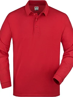 Daiber JN 22 Piqué polo s dlouhým rukávem z těžké bavlny 02.0022 red