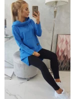 Mikina s kapucí s dlouhými zády chrpová