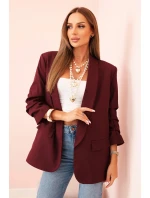 Elegantní sako s klopami bordové