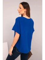 Dámská svetrková blůza s krátkým rukávem a véčkovým výstřihem chaberová