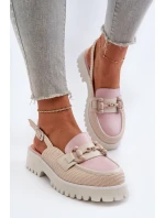 Dámské sandály na ploché podrážce s ozdobou béžové D&A MR38-656