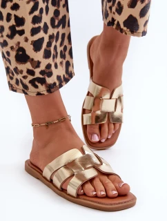 Ploché Dámské Sandály Z Ekokože Zlaté Risamay