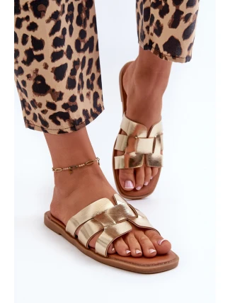 Ploché Dámské Sandály Z Ekokože Zlaté Risamay