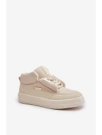 Zateplené dámské tenisky Big Star OO274A531 Krémové