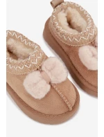 Dětské sněhule s výšivkou a mašlí Béžové Daven Dětské sněhule s výšivkou a mašlí Béžové Daven