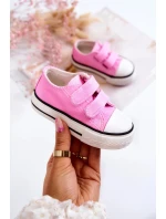 Dětské tenisky na suchý zip růžove Bernie