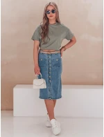 GUZIKOVA modrá midi džínová sukně FashionStreet CY0509