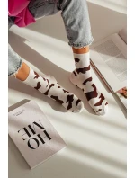 Dámské Ponožky S Skvrnami Hnědé Dámské Ponožky S Skvrnami Hnědé