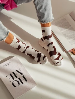 Dámské Ponožky S Skvrnami Hnědé