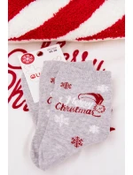 Dámské Vánoční Ponožky Sněhové vločky S Nápisem Světle Šedé Dámské Vánoční Ponožky Sněhové vločky S Nápisem Světle Šedé