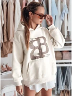 Dámská mikina oversize LITESSO ecru FashionStreet BY1414