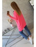 Oversize mikina s asymetrickými boky růžová neonová Oversize mikina s asymetrickými boky růžová neonová