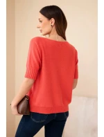 Svetr dámský z viskózy s krátkým rukávem malinový