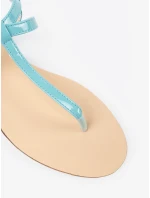 Výborné dámské modré  sandály bez podpatku