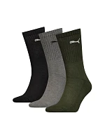 Ponožky Puma Crew, 3 páry, černé, šedé, zelené, 880355, 28 Ponožky Puma Crew, 3 páry, černé, šedé, zelené, 880355, 28