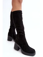 Dámské kotníkové boty na masivním sloupku D&A SN622-10A černé Dámské kotníkové boty na masivním sloupku D&A SN622-10A černé