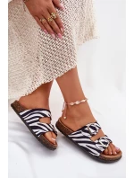Dámské Pantofle S Přezkami Zebra Oliena