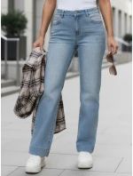 Dámské džíny se širokými nohavicemi modré FashionStreet UY2907