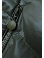 Tmavě zelená krátká zimní bunda s kapucí (5M3138-238) Tmavě zelená krátká zimní bunda s kapucí (5M3138-238)