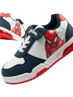 Leomil dětská sportovní obuv Spiderman lehké tenisky na suchý zip LED bílé barvy