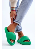 Dámské lehké pěnové pantofle na platformě Zelene Milton
