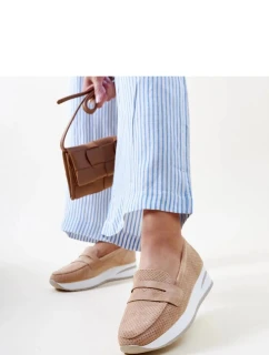 Dámské polobotky 28906 Béžová s bílou - Flyfor