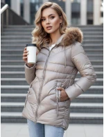 Dámská zimní bunda WINTERCHIC s kapucí v barvě camel FashionStreet TY4438z