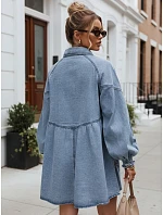 Dámské oversize džínové šaty ve stylu košile FashionStreet EY2688 Dámské oversize džínové šaty ve stylu košile FashionStreet EY2688