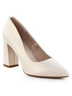 Béžové lodičky Sergio Leone PB216 s perleťovým jehlovým podpatkem