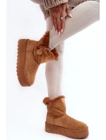 Dámské sněžné boty s platformou s kožešinou Camel Wikasem