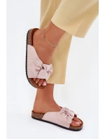 Dámské sandály na korkové podrážce s mašlí světle růžové Seressa Dámské sandály na korkové podrážce s mašlí světle růžové Seressa