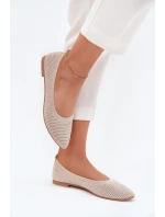 Síťované Textilní Baleríny Dámské Béžové Sarina